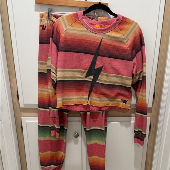 Aviator Nation Serape Bolt Stitch
Cropped Sweatshirt & Jogger Set - Picture 7 of 12